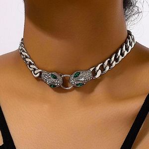 Silver Snake Necklace, Cuban, Stainless Steel,  Choker